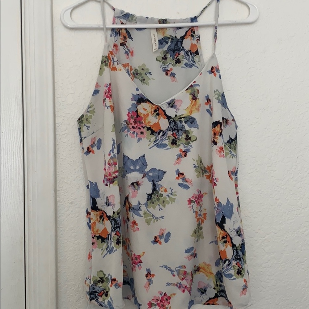 Floral, v- neck tank top